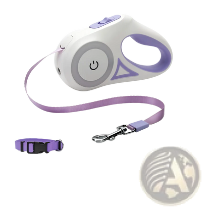 Retractable Dog Leash with Led Light and Collar Set