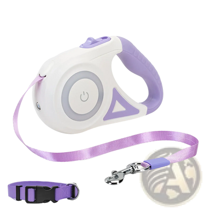 Retractable Dog Leash with Led Light and Collar Set