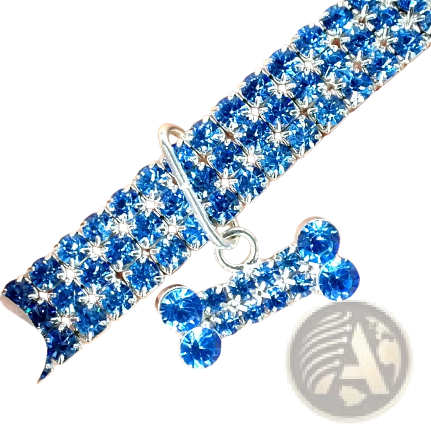 Rhinestone Dog Collar with Crystal Bone Charm