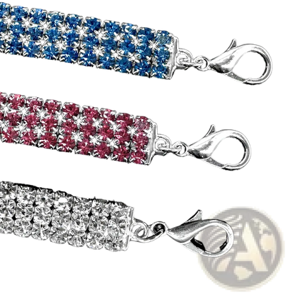 Rhinestone Dog Collar with Crystal Bone Charm
