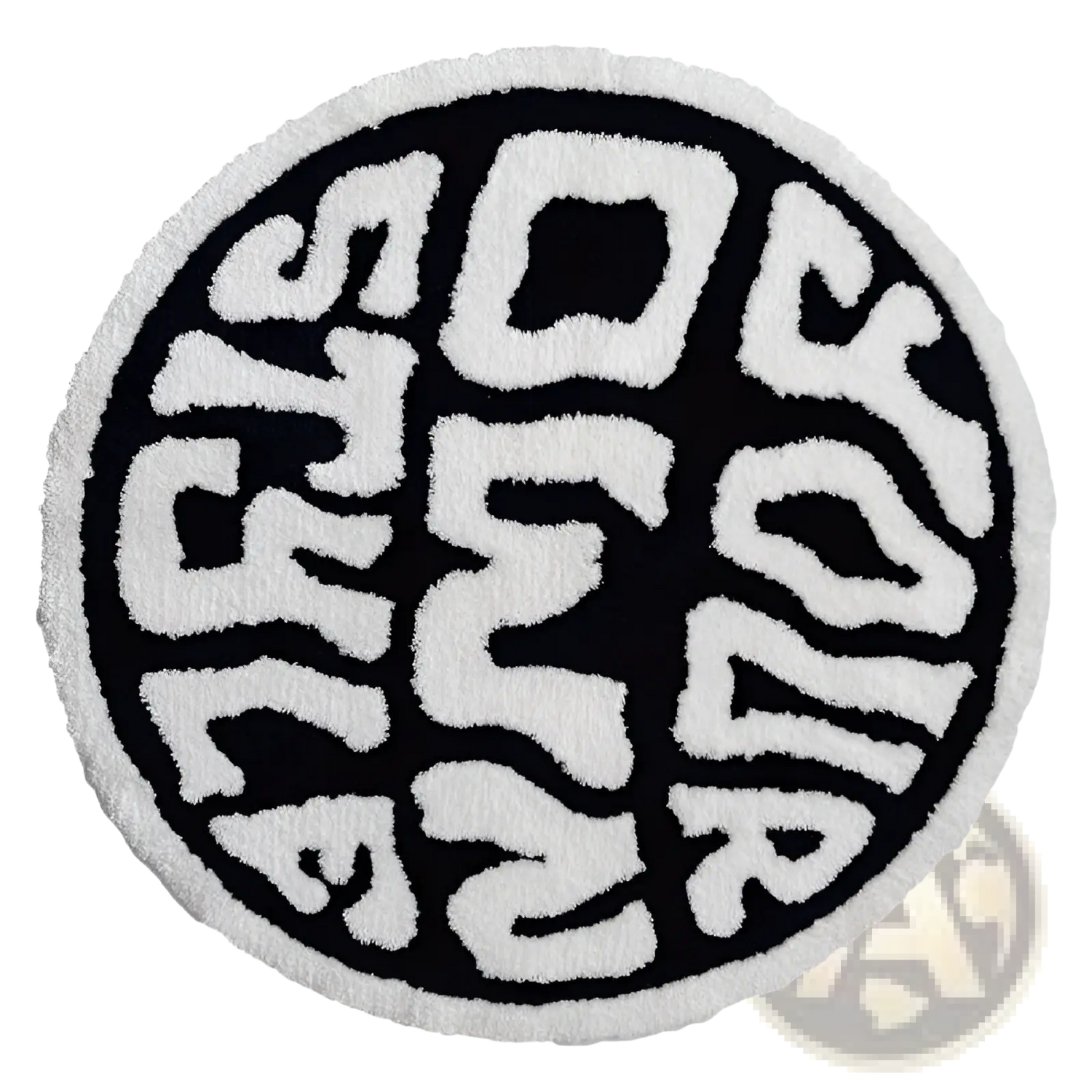 Round Plush Rug Enjoy Life Minimalist Print Carpet