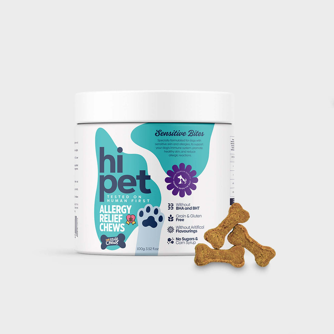 HiPet Chewable Tablets for Allergy-Prone Skin - Dogs
