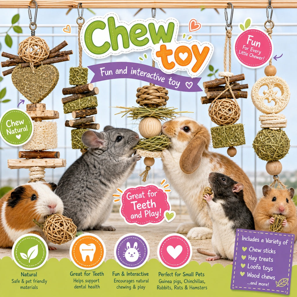 Chew Toy Hanging (With Clips) hang in cage for Great Fun