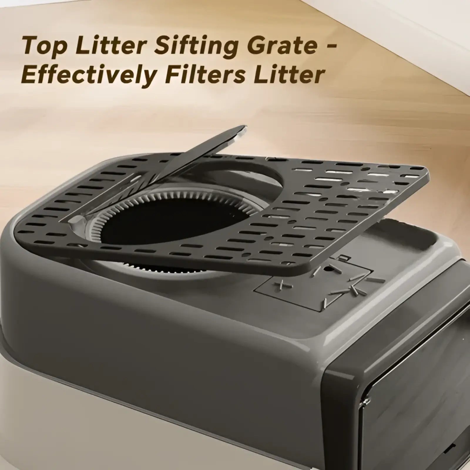 Sifting Cat Litter Box with Drawer Enclosed Large Pet Pan