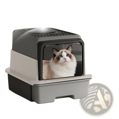 Sifting Cat Litter Box with Drawer Enclosed Large Pet Pan