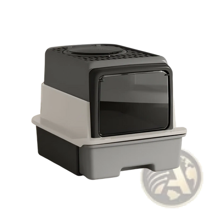 Sifting Cat Litter Box with Drawer Enclosed Large Pet Pan