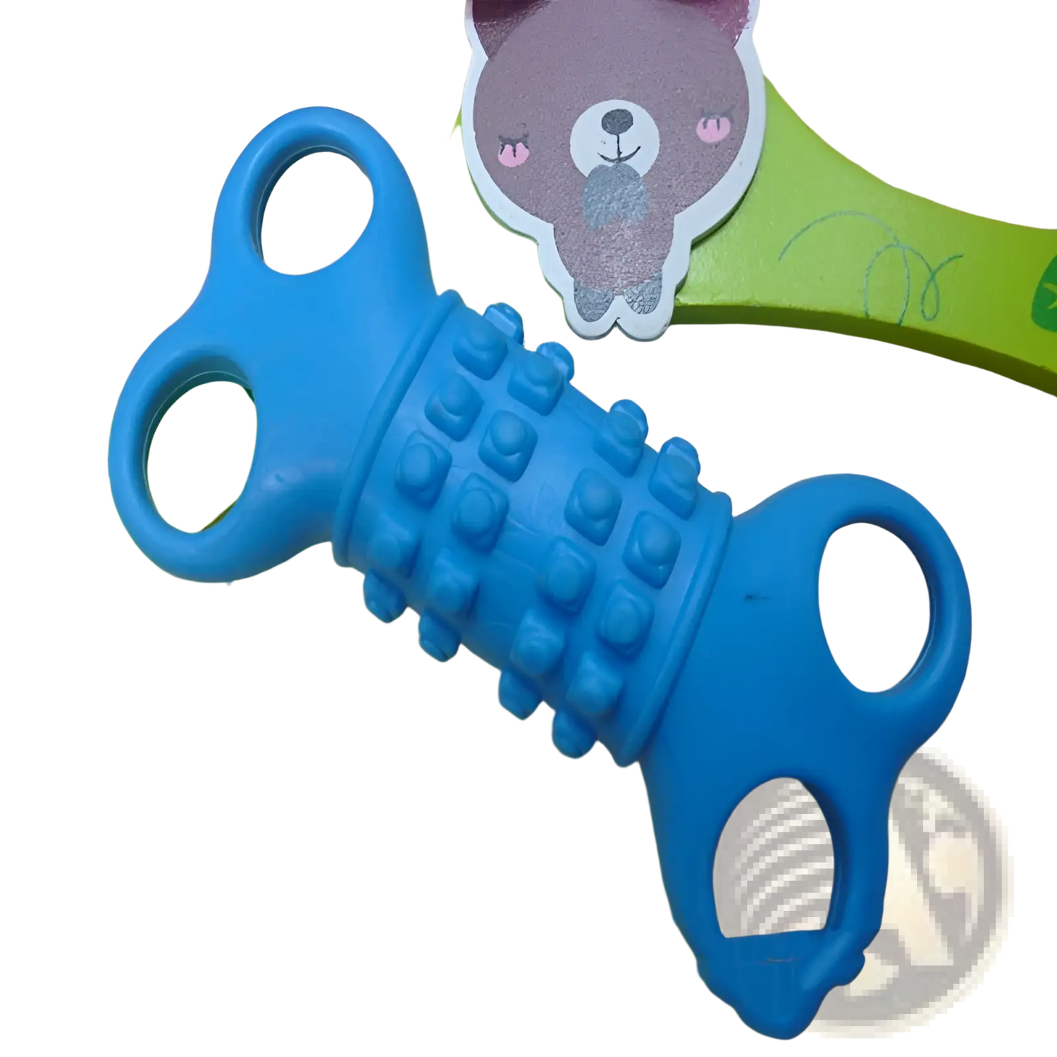 Silicone Bone Dog Chew Toy with Textured Handles
