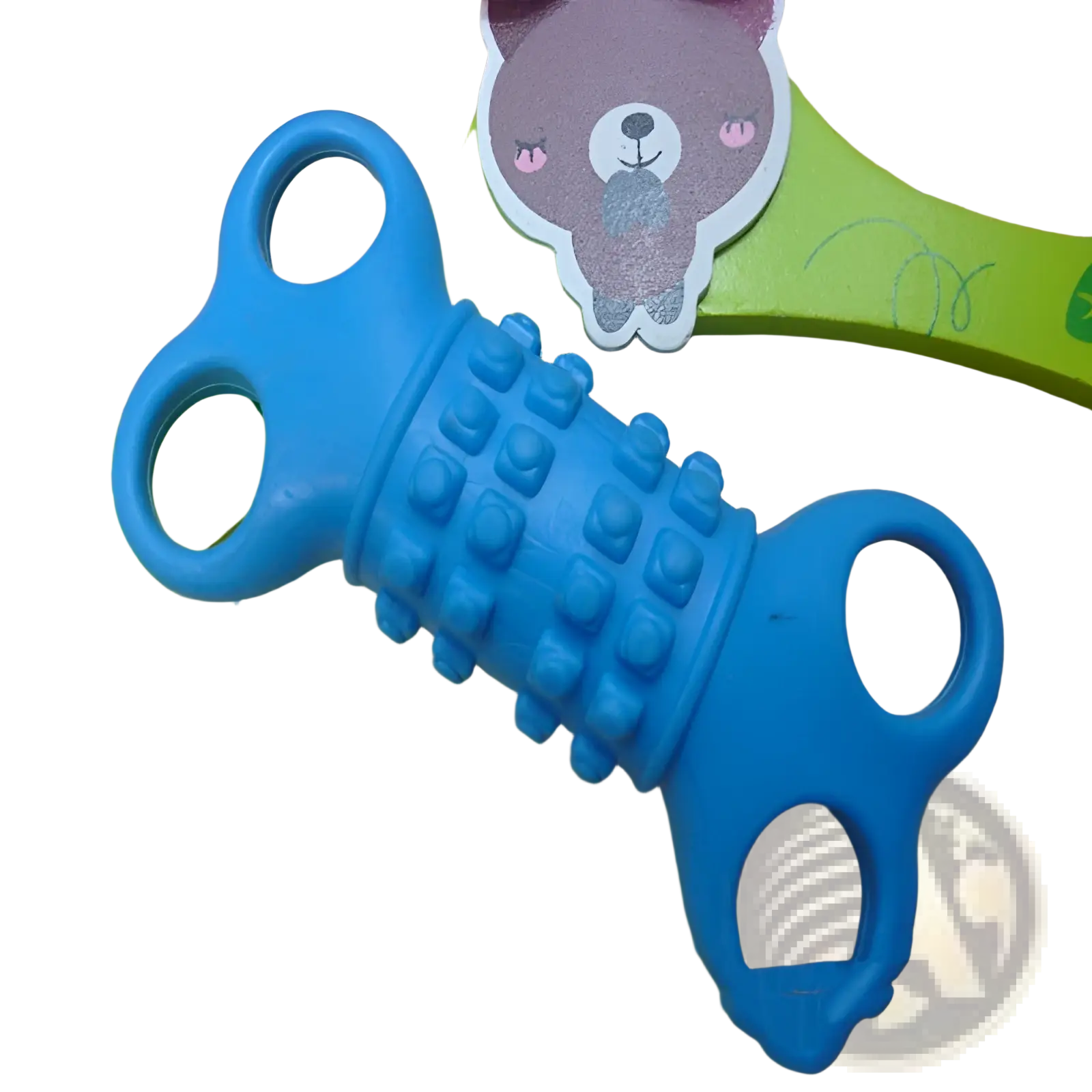 Silicone Bone Dog Chew Toy with Textured Handles