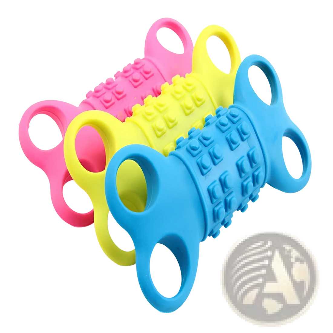 Silicone Bone Dog Chew Toy with Textured Handles