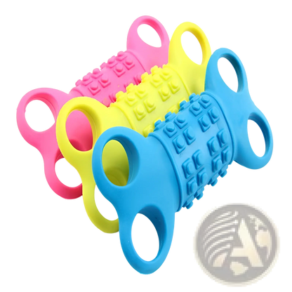 Silicone Bone Dog Chew Toy with Textured Handles