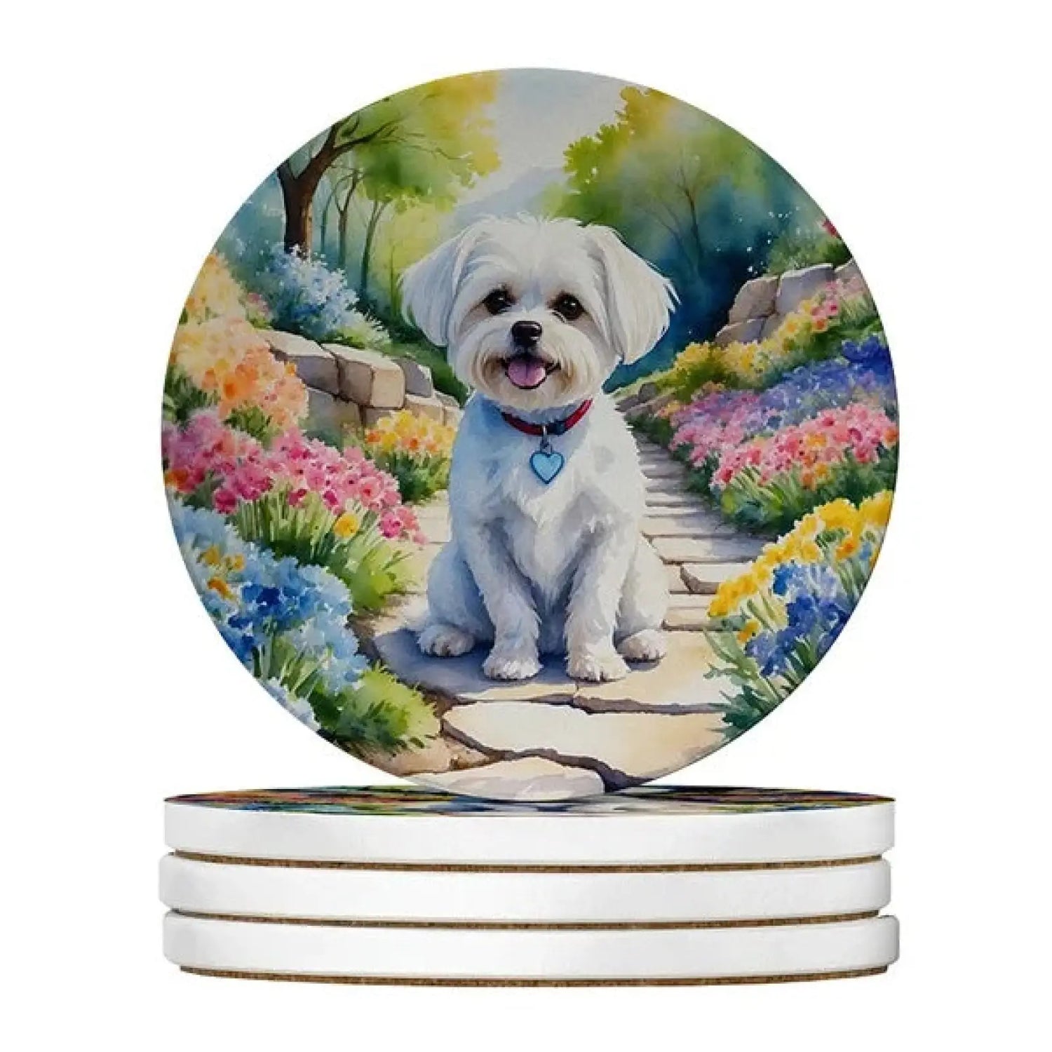 Silky Terrier Sandstone Coasters 4 Pack 4 Inch
