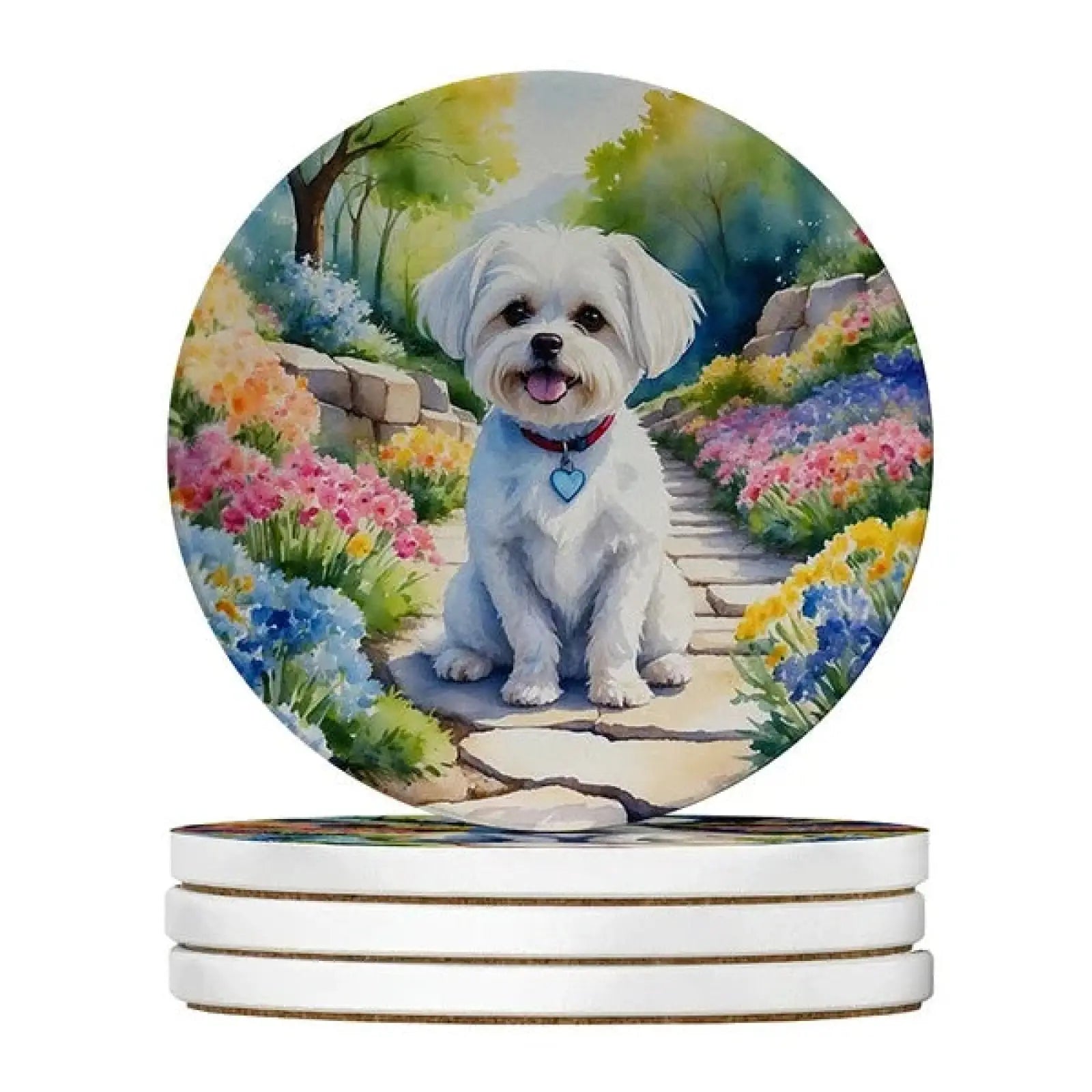 Silky Terrier Sandstone Coasters 4 Pack 4 Inch