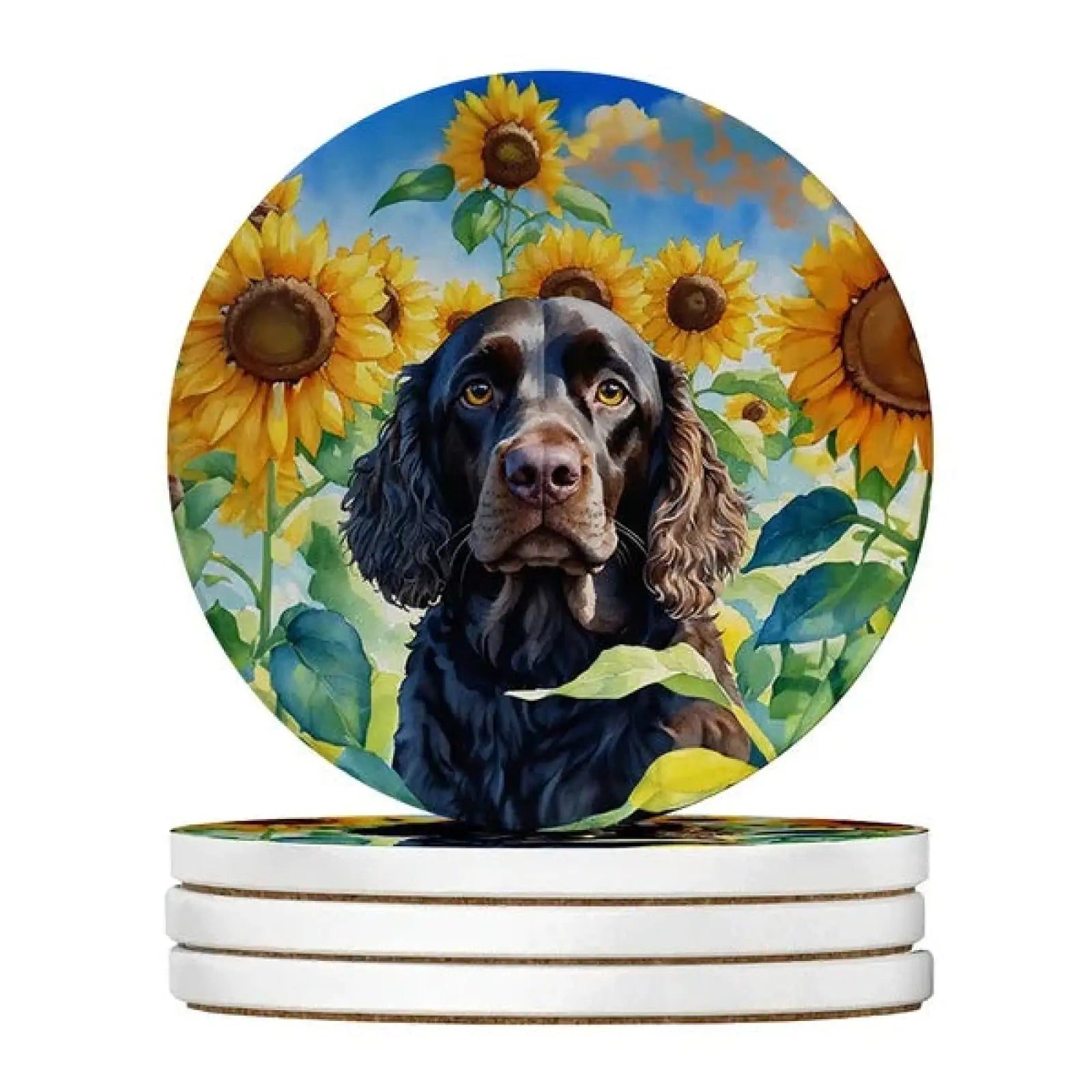 Silky Terrier Sandstone Coasters 4 Pack 4 Inch