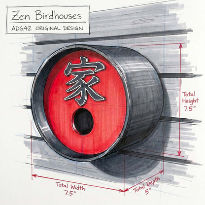 ADG42 Zen Birdhouses | Koi Pond Inspired with Easy Maintenance Clean Out