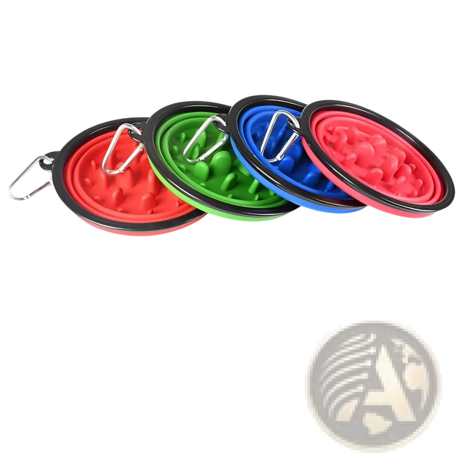 Slow Food Pet Bowl Collapsible Silicone 4 Pack
