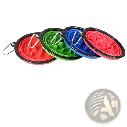 Slow Food Pet Bowl Collapsible Silicone 4 Pack