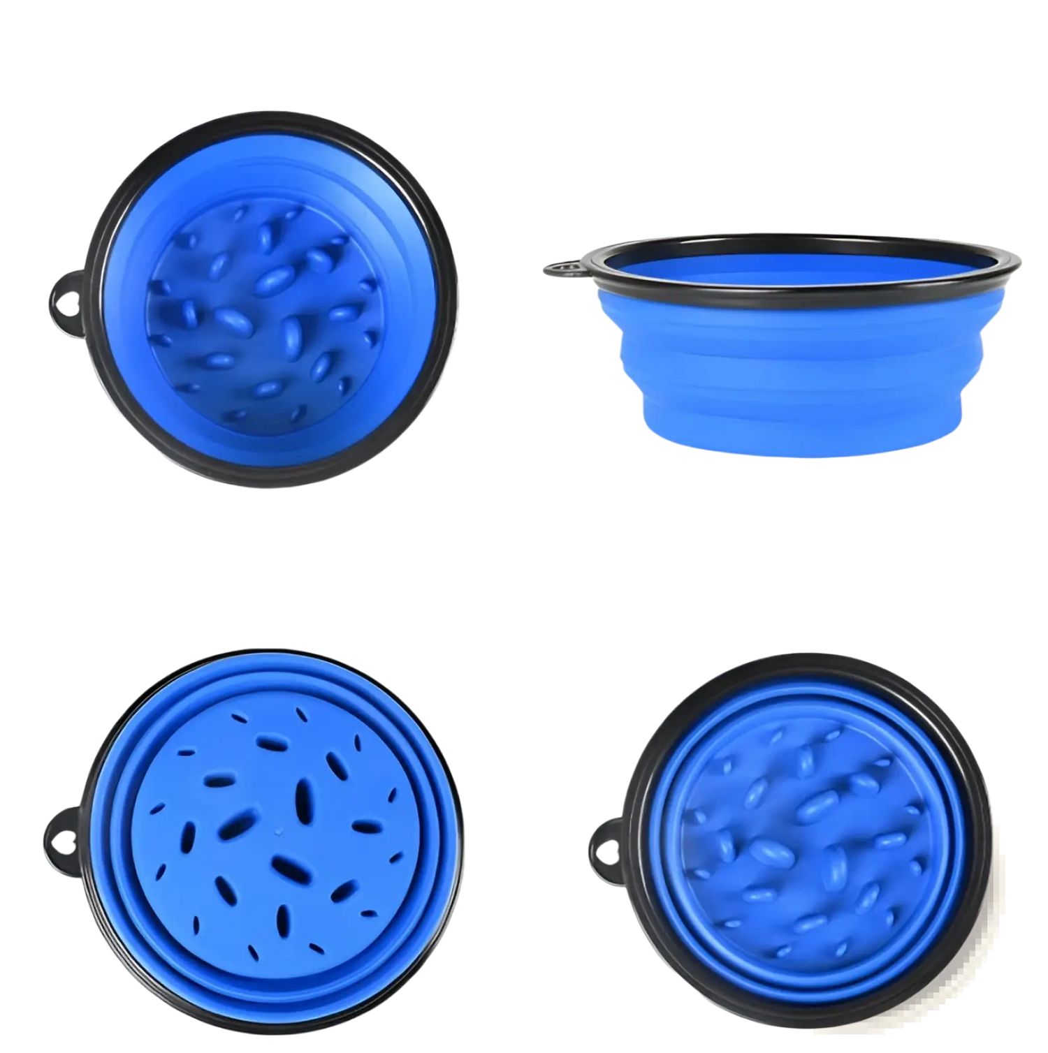 Slow Food Pet Bowl Collapsible Silicone 4 Pack