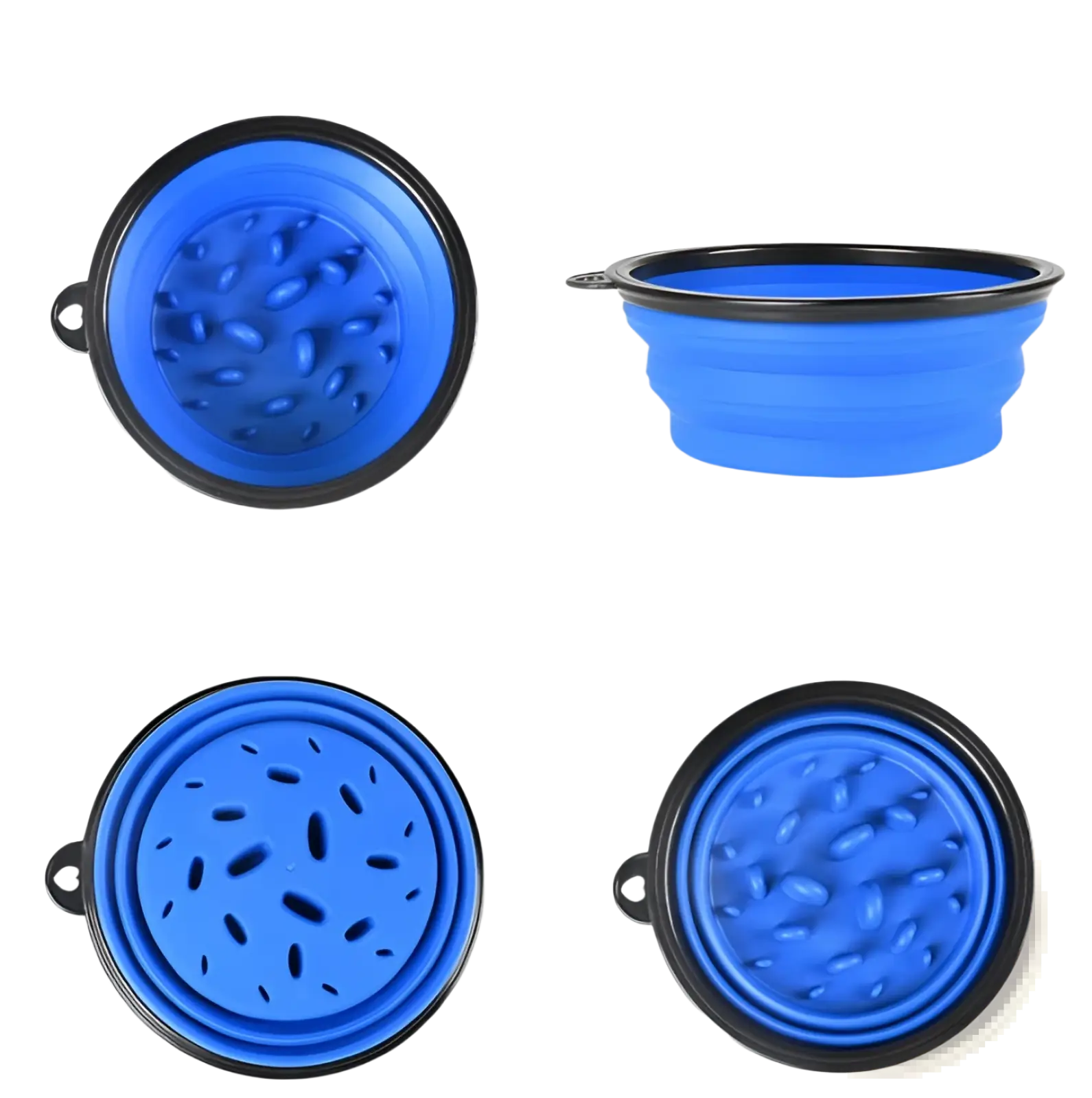 Slow Food Pet Bowl Collapsible Silicone 4 Pack