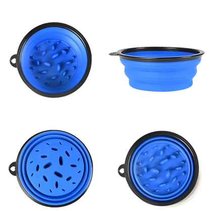 Slow Food Pet Bowl Collapsible Silicone 4 Pack
