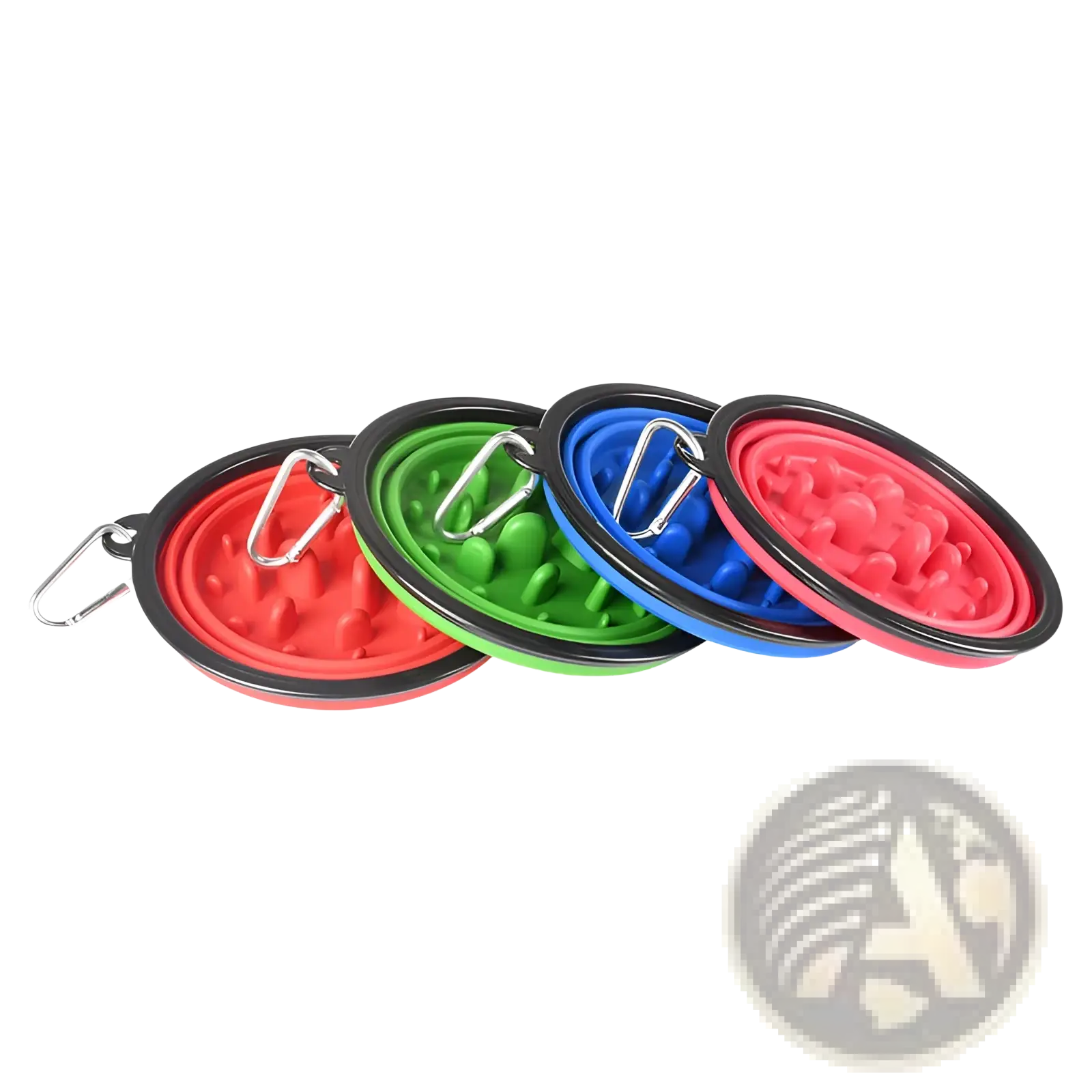 Slow Food Pet Bowl Collapsible Silicone 4 Pack