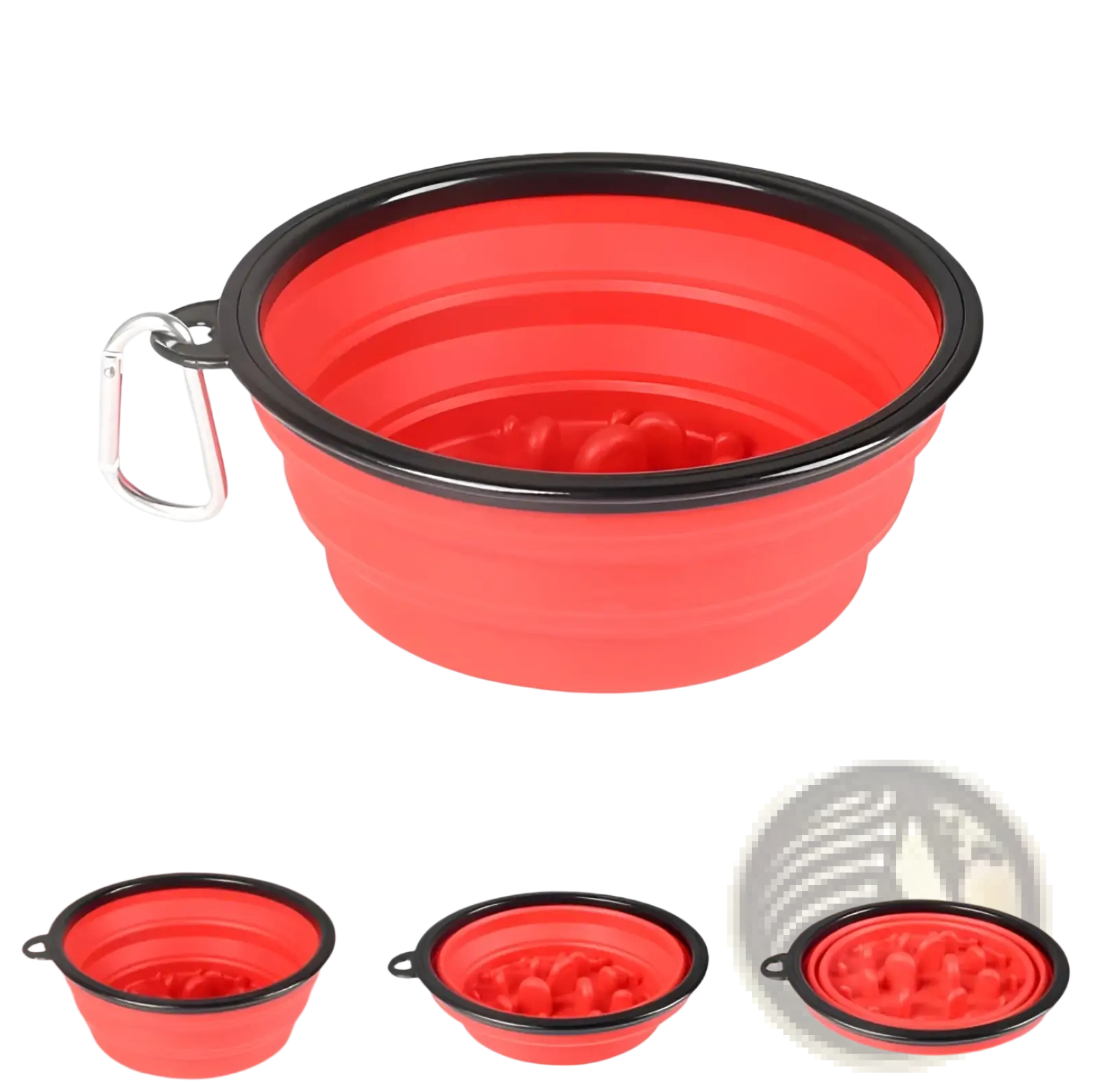 Slow Food Pet Bowl Collapsible Silicone 4 Pack