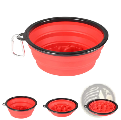 Slow Food Pet Bowl Collapsible Silicone 4 Pack