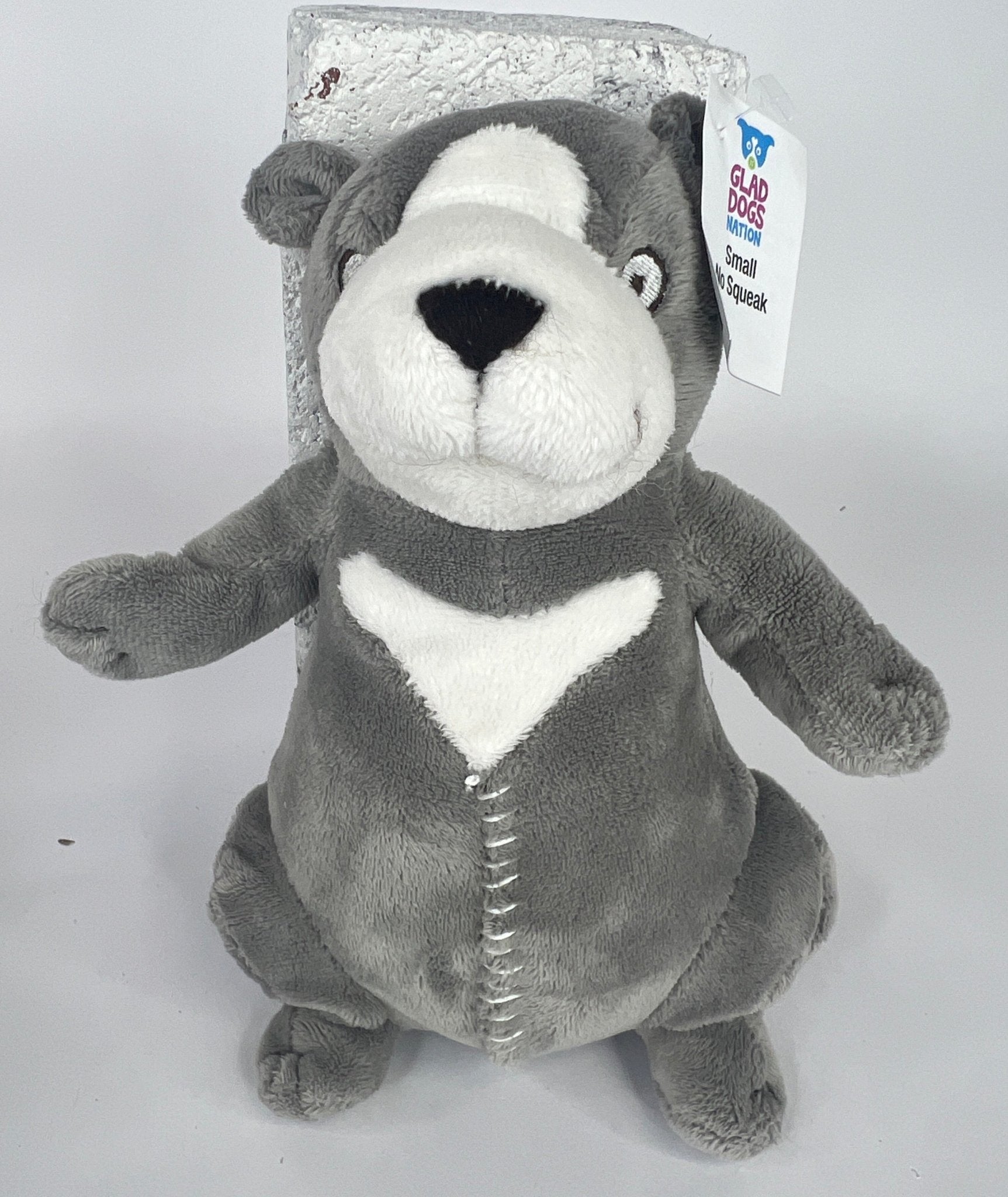 Small Stuffed NO SQUEAK Quiet Zone Dog Toys for Dogs 10-30 lbs.