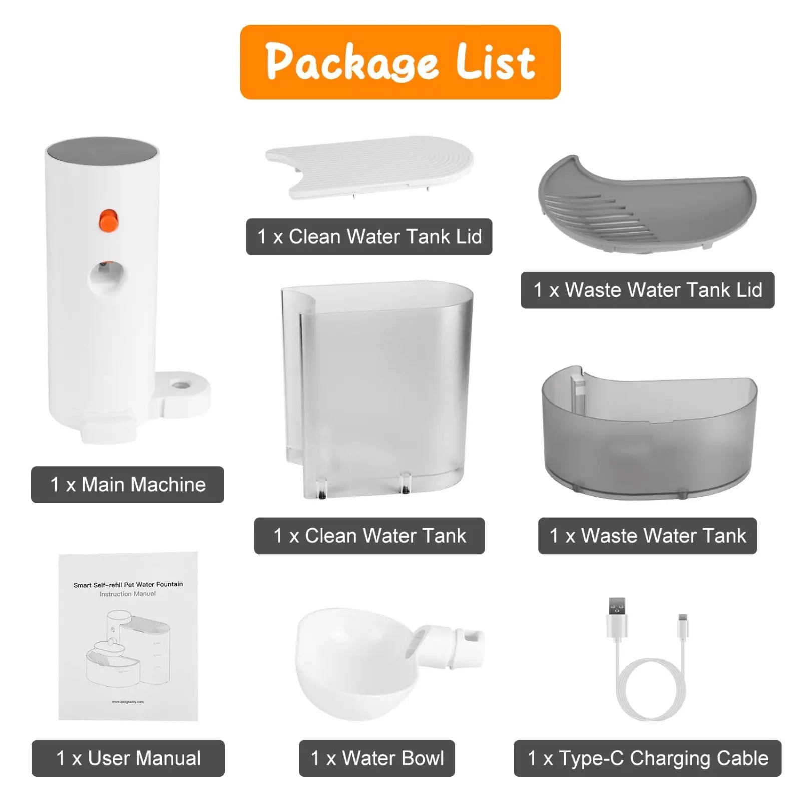 Smart Pet Water Fountain 3l Cordless Rechargeable Bowl