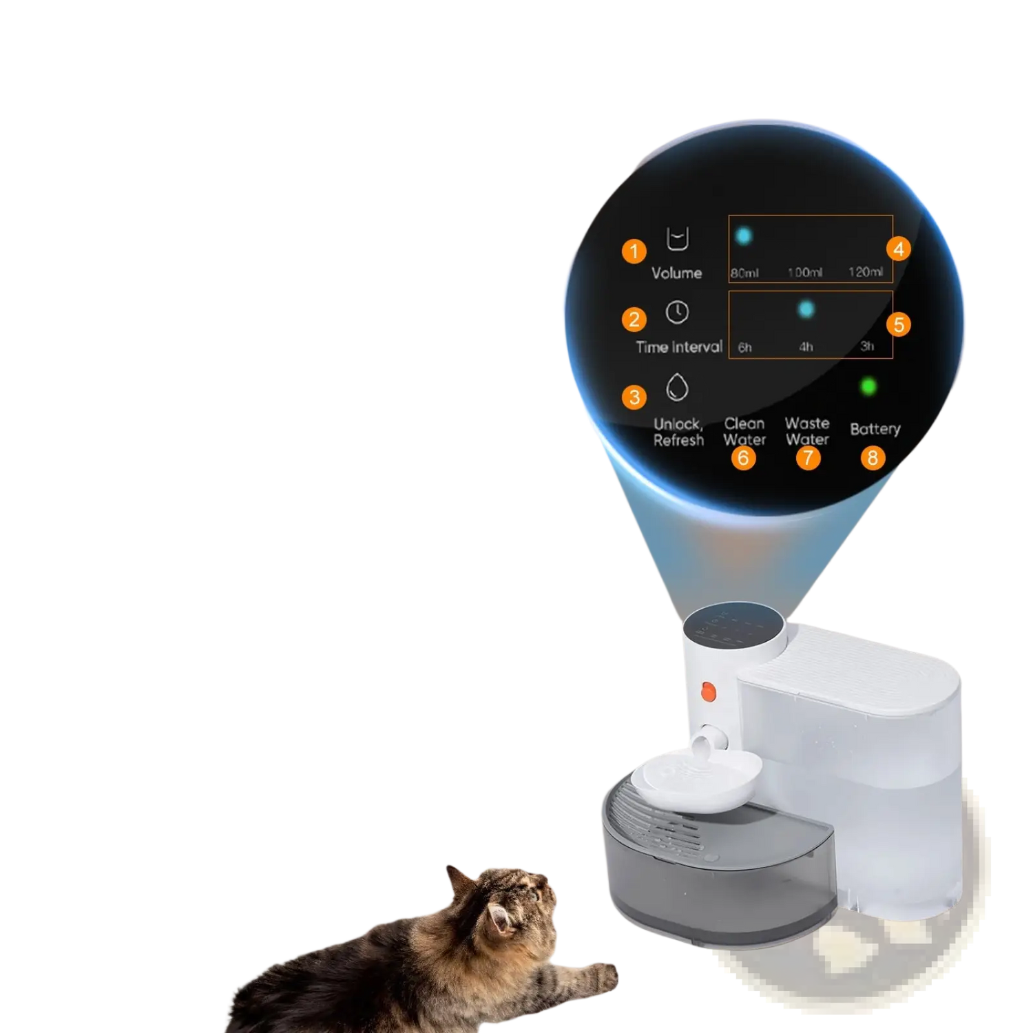 Smart Pet Water Fountain 3l Cordless Rechargeable Bowl