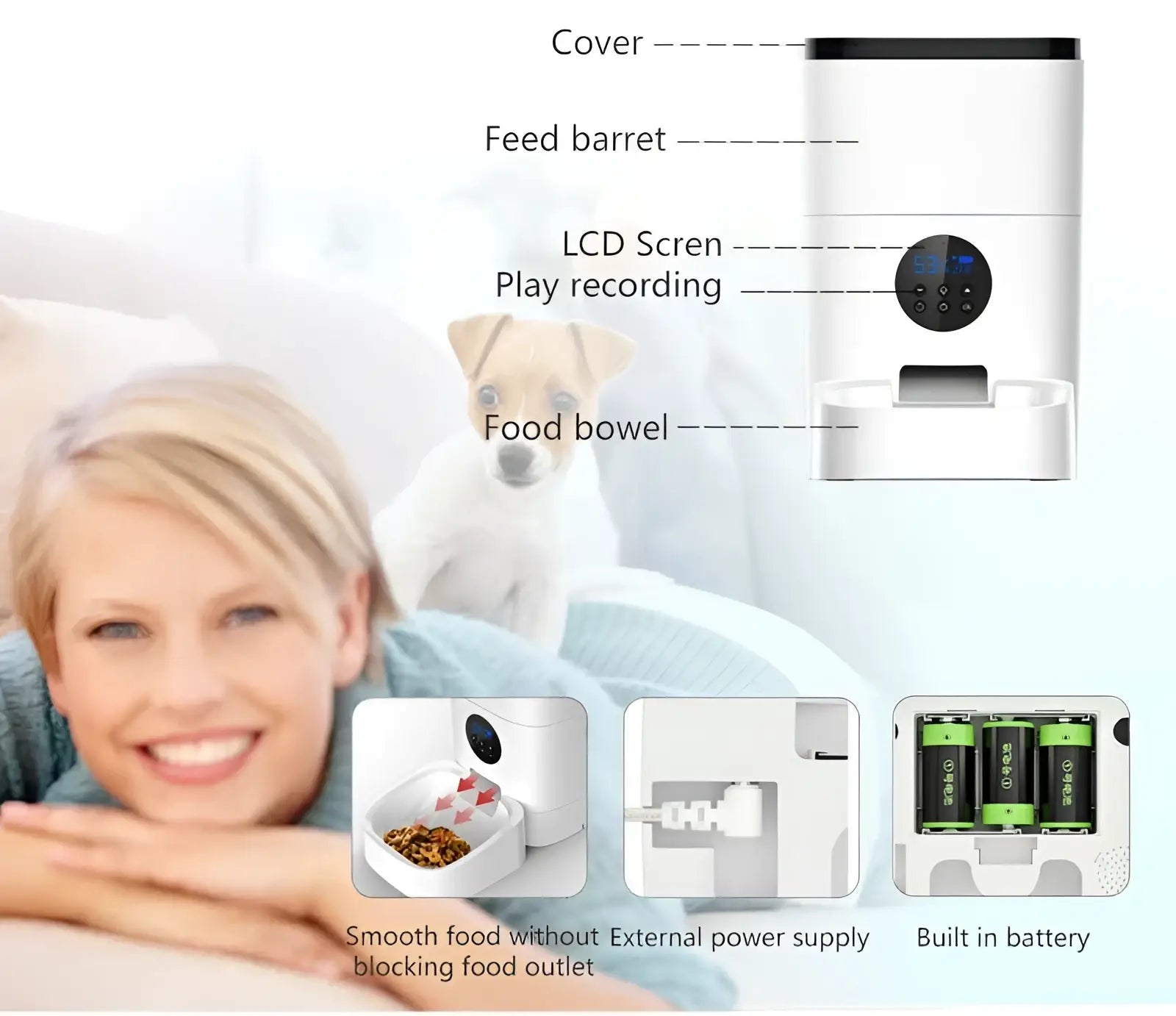 Smart Wifi Pet Feeder 4.5l for Cats and Dogs