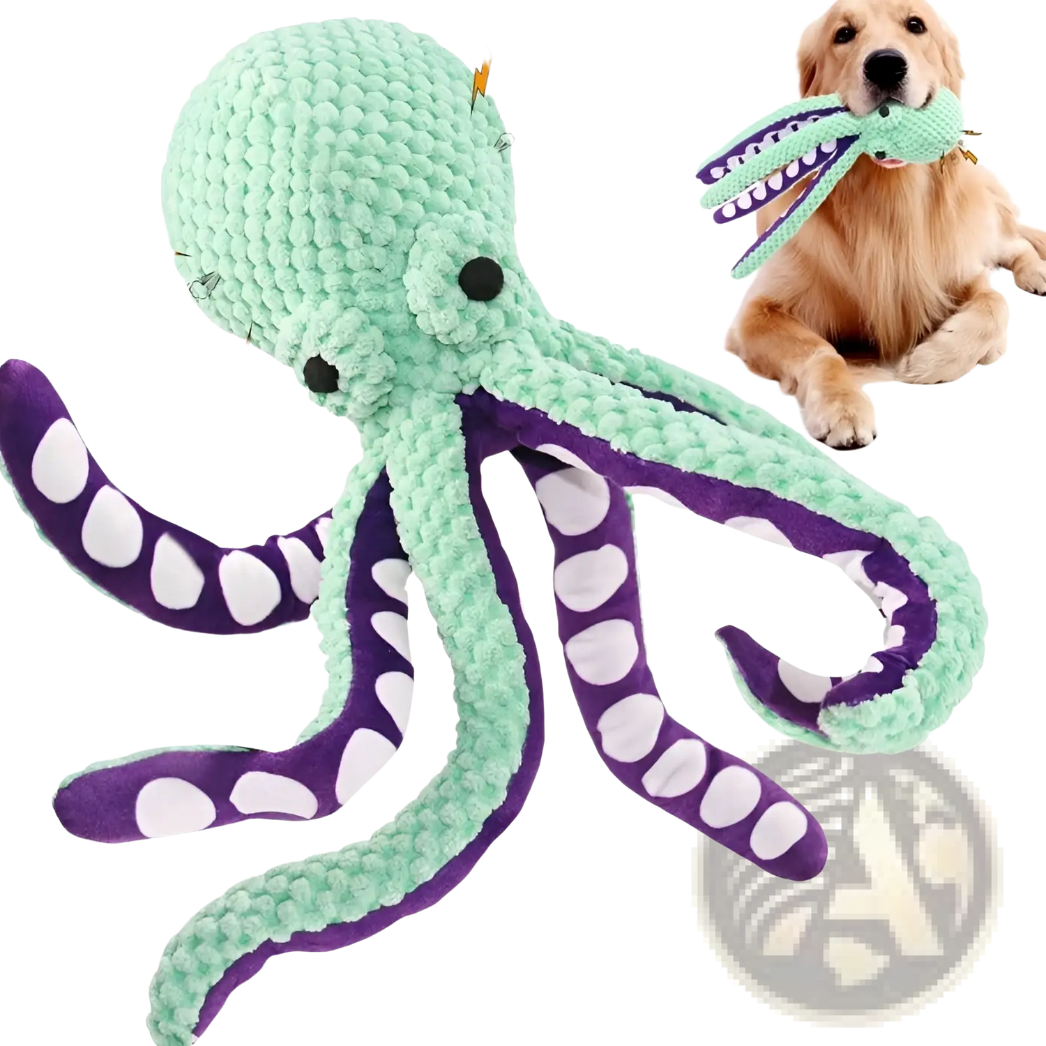 Squeaky Octopus Plush Pet Toy with Textured Fabric