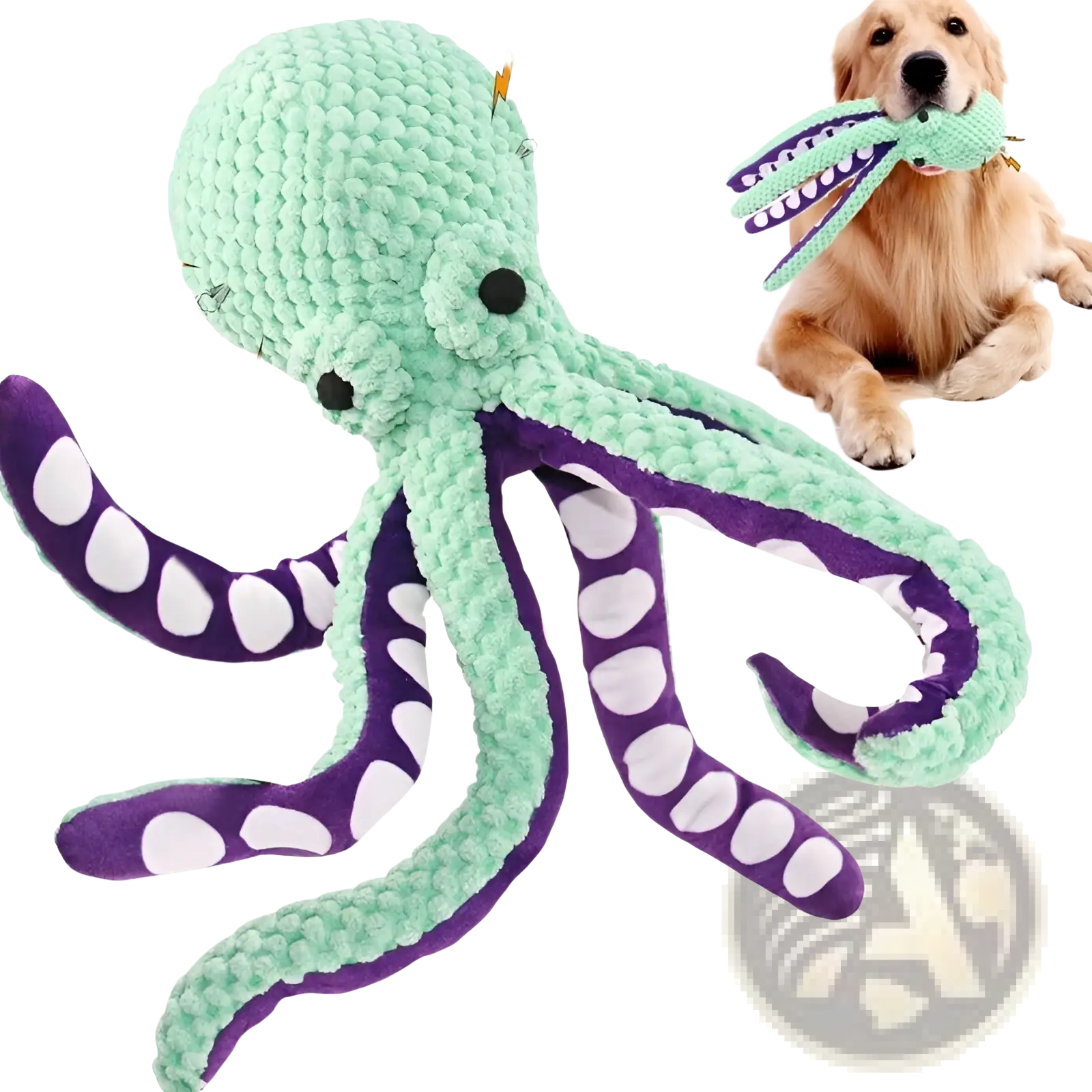 Squeaky Octopus Plush Pet Toy with Textured Fabric
