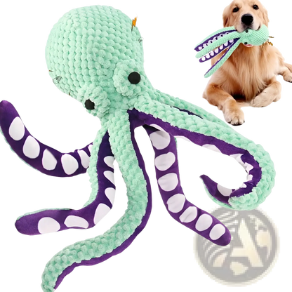 Squeaky Octopus Plush Pet Toy with Textured Fabric