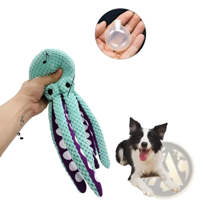 Squeaky Octopus Plush Pet Toy with Textured Fabric