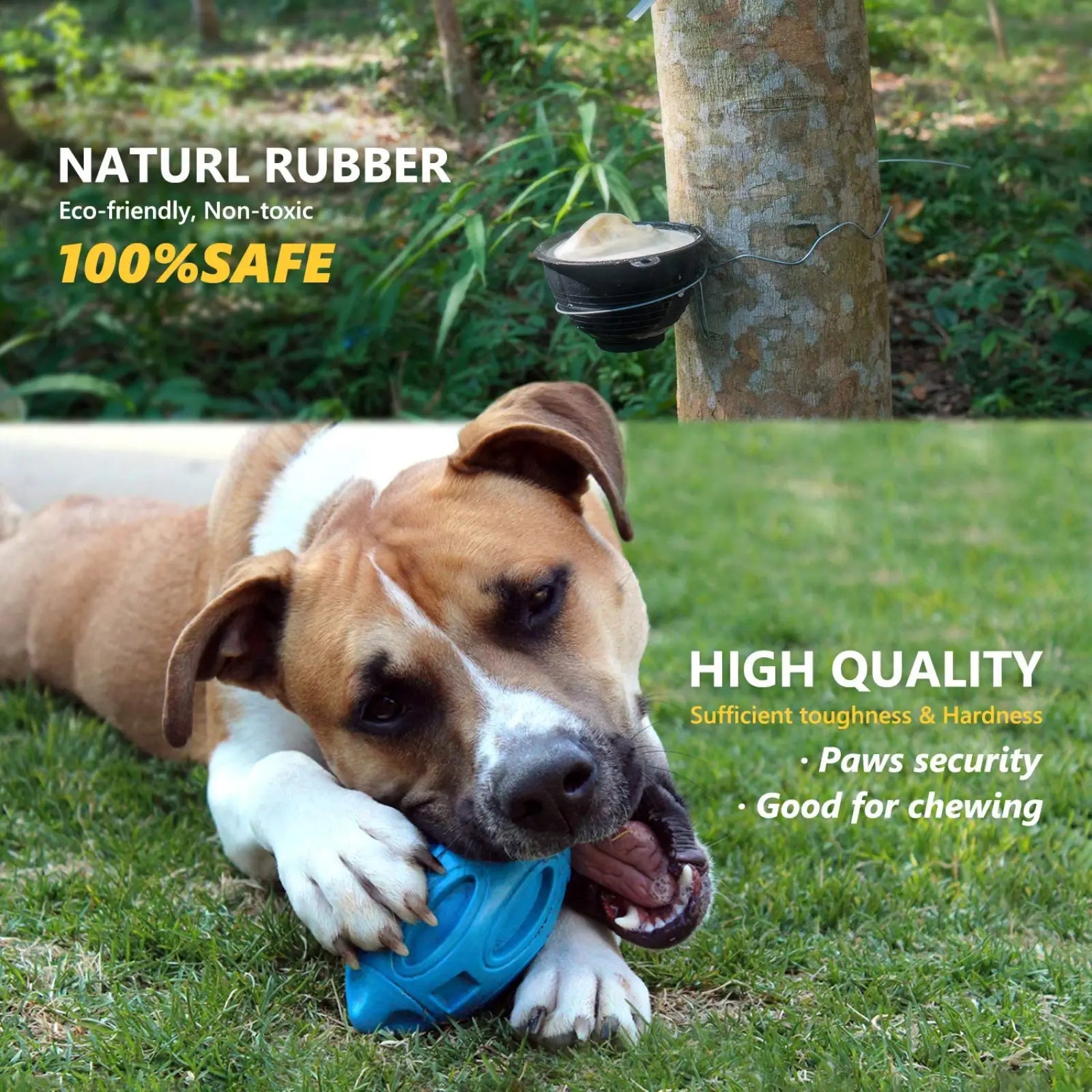 Squeaky Rubber Dog Rugby Ball Durable Fetch Toy