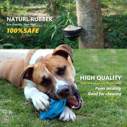 Squeaky Rubber Dog Rugby Ball Durable Fetch Toy