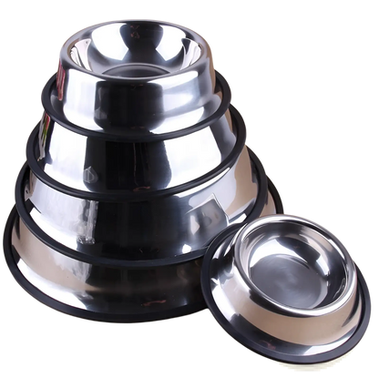 Stainless Steel Pet Bowls with Non Slip Rubber Base