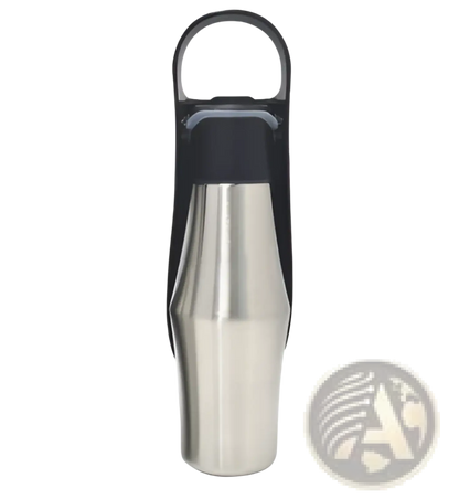 Stainless Steel Pet Water Bottle with Silicone Bowl