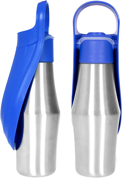 Stainless Steel Pet Water Bottle with Silicone Bowl