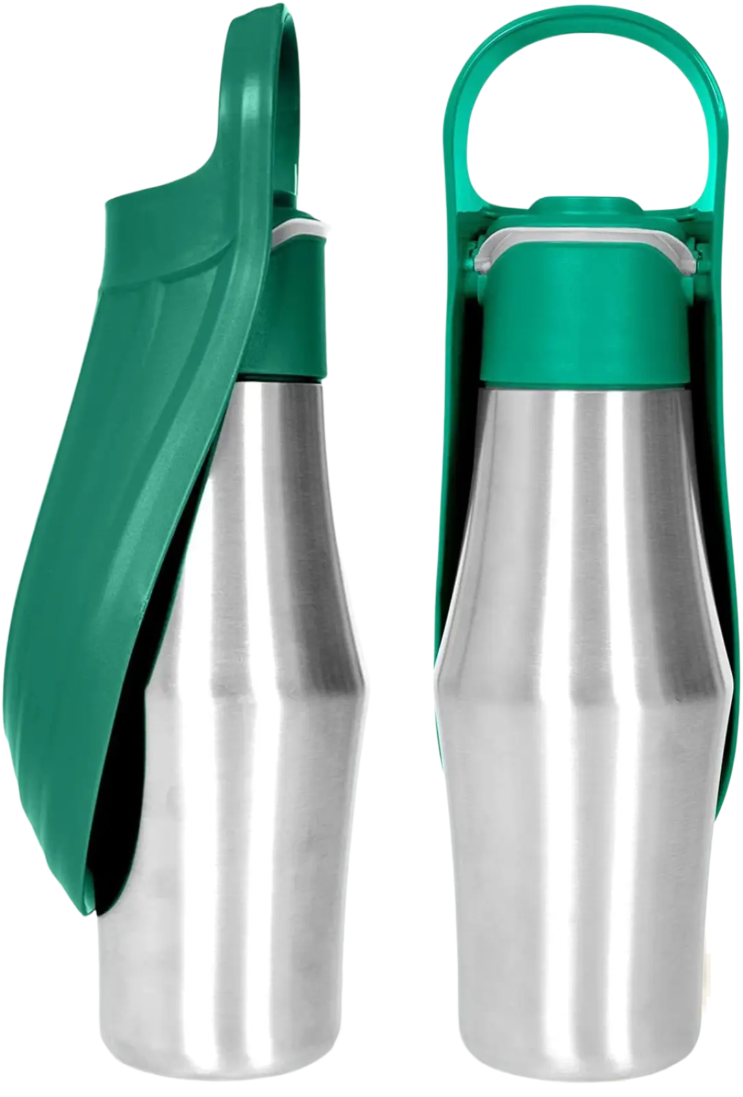 Stainless Steel Pet Water Bottle with Silicone Bowl