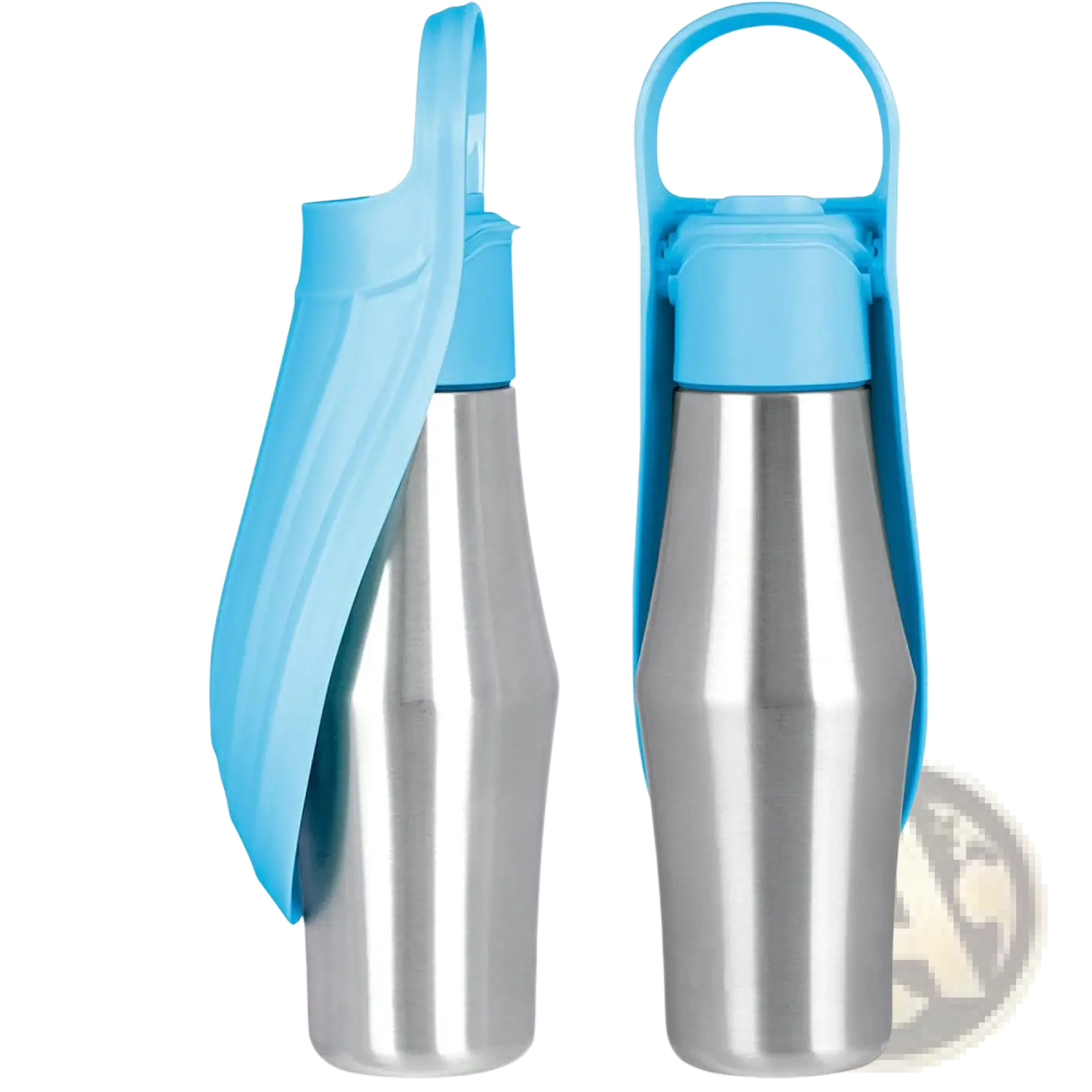 Stainless Steel Pet Water Bottle with Silicone Bowl
