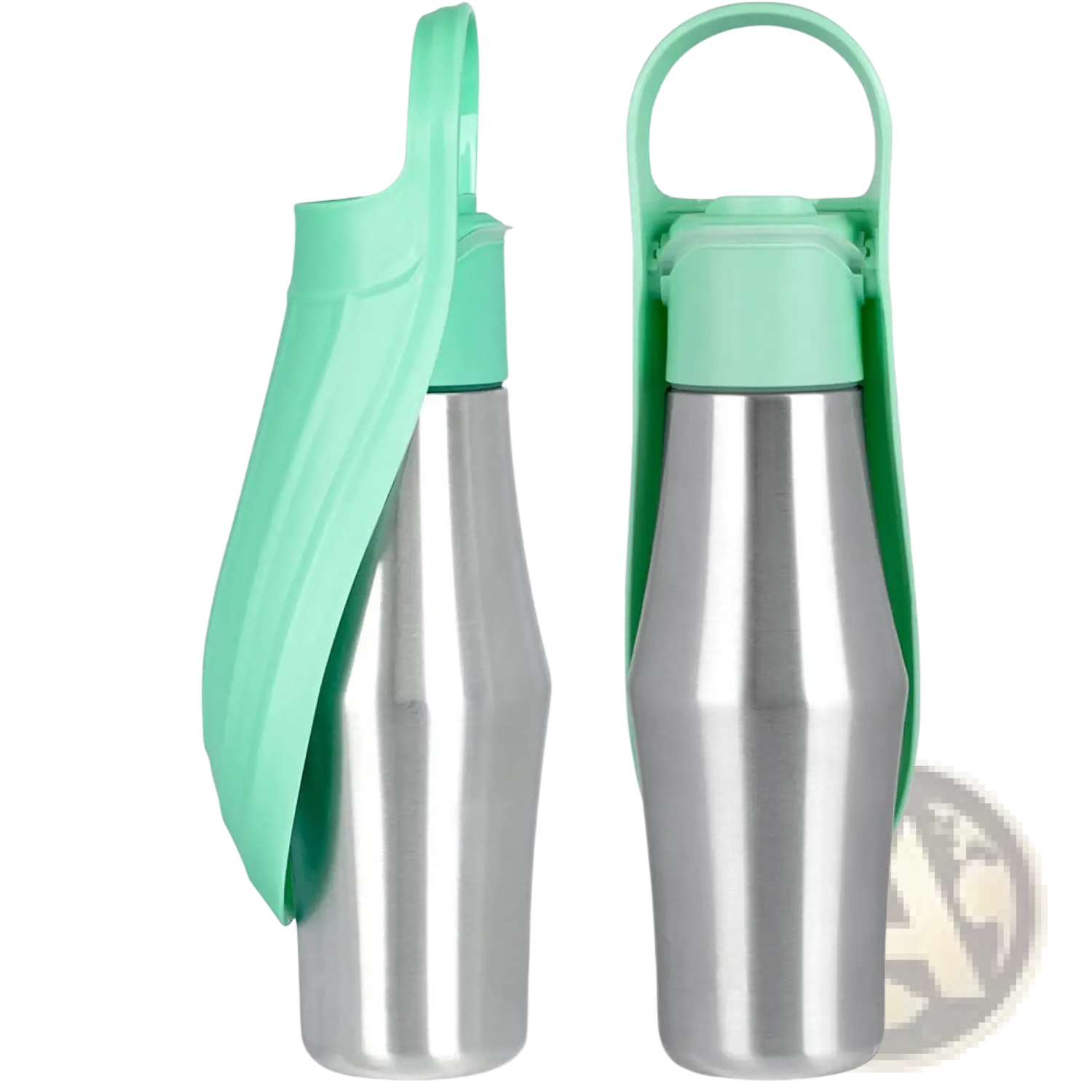 Stainless Steel Pet Water Bottle with Silicone Bowl