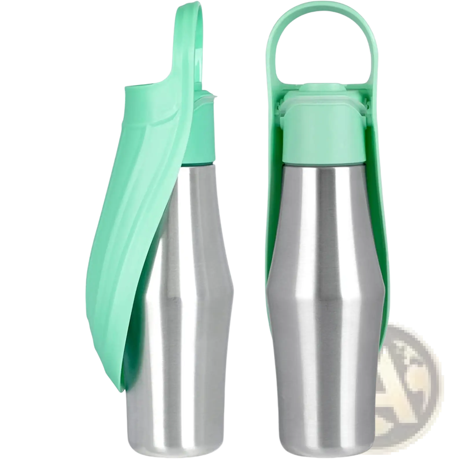 Stainless Steel Pet Water Bottle with Silicone Bowl