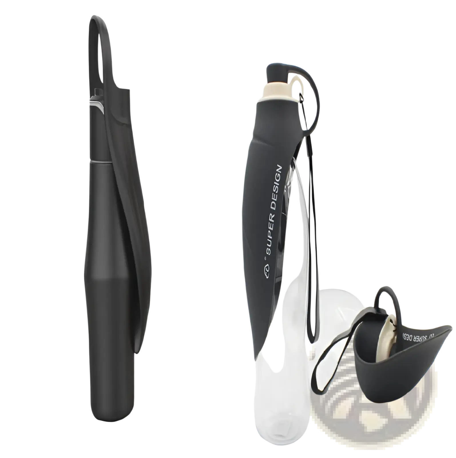 Stainless Steel Pet Water Bottle with Silicone Bowl