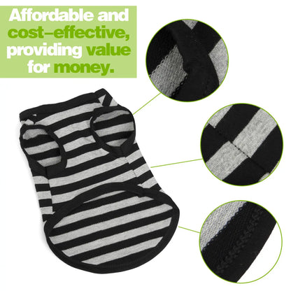 Striped Cotton Dog Vest Summer Pet Clothes