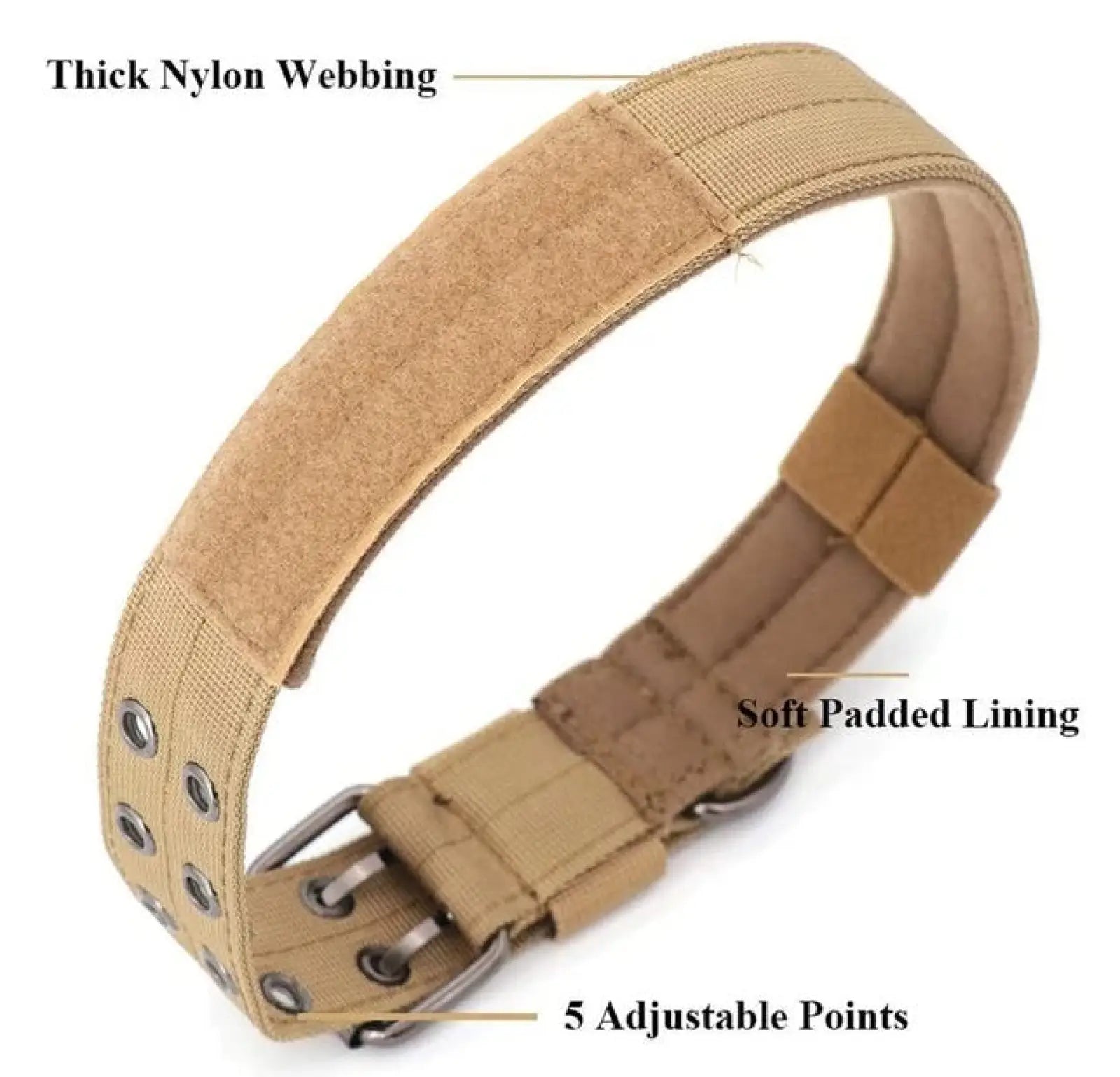 Tactical Dog Collar Heavy Duty Nylon Metal Buckle