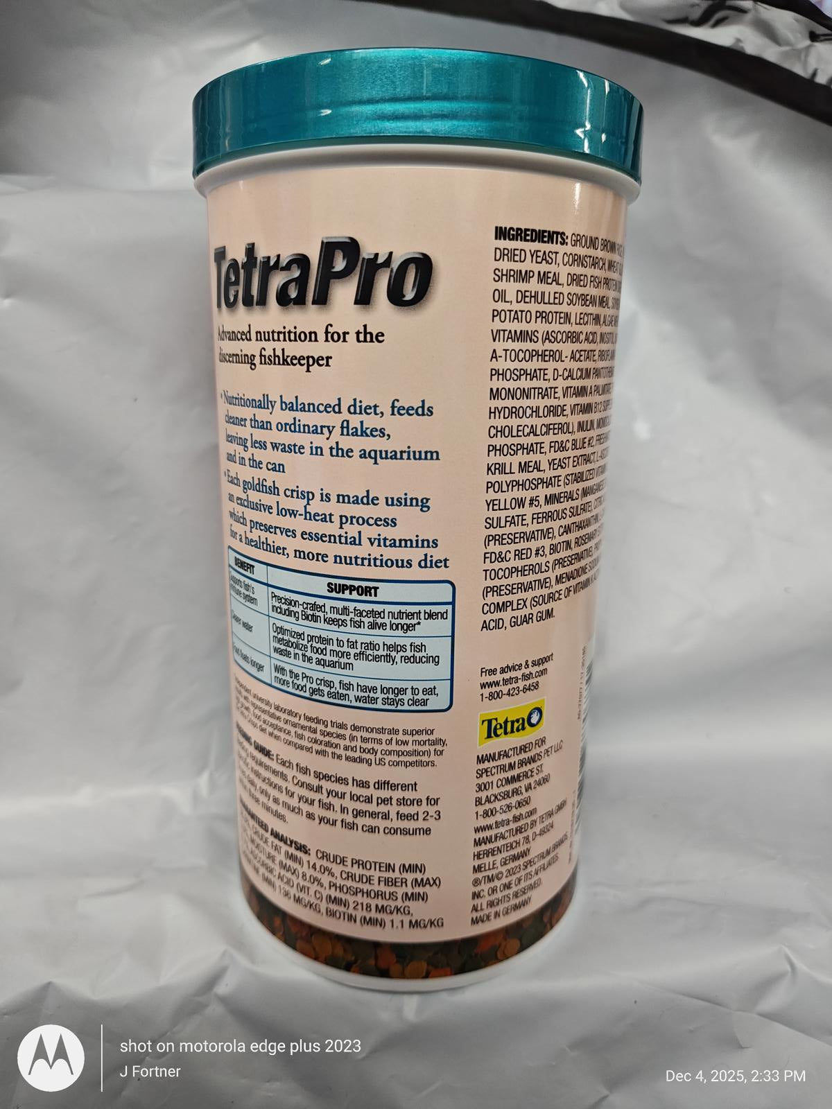 Pro Goldfish Crisps fish food Brand New Unopened, 7.9 Ounce