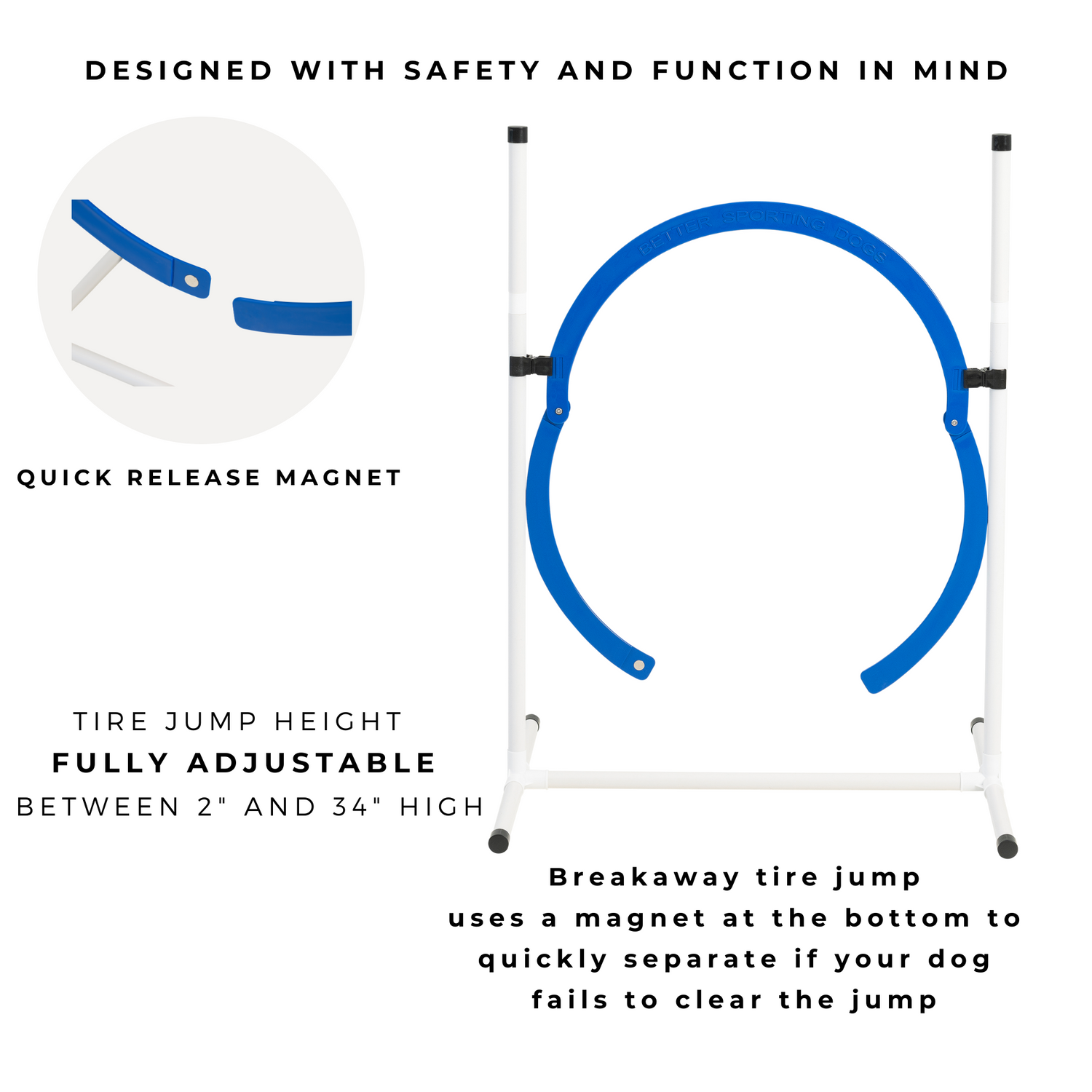 Better Sporting Dogs Adjustable Dog Agility Bar Jumps &amp; Tire Jumps