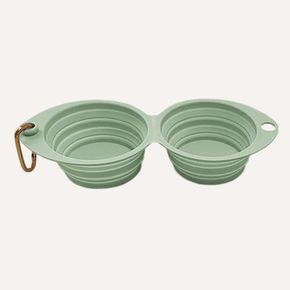 Tilley + Me Collapsible Double Pet Bowl – Lightweight &amp; Portable for Travel