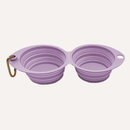 Tilley + Me Collapsible Double Pet Bowl – Lightweight &amp; Portable for Travel